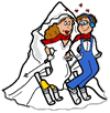 Married Skiiers Clipart