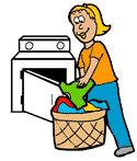 Girl Putting Clothes in Dryer