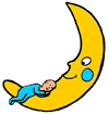 Baby Sleeping on Moon Clipart