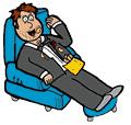 Lazy Groom Eating on Recliner Clipart