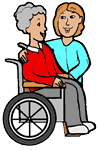 Senior in Wheelchair Clipart