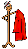 Red Coat Hanging on Coat Rack