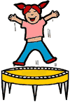 Jumping on Trampoline Clipart