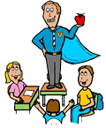 Super Teacher Holding Apple