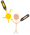 Crayons Stick Figure Kid Art Clipart