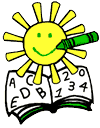 Crayon Sun Open Book Kid Art Clipart