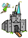 Fairy Beside Castle Clipart