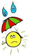 Happy Rain, Sun Under Umbrella Clipart