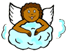 Angel Relaxing on Cloud Clipart