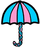 Pink & Blue Umbrella Clipart