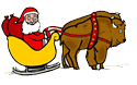 Santa in Sleigh with Buffalo