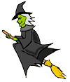 Witch Flying on Broom Clipart