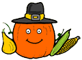 Corn Beside Pumpkin Clipart