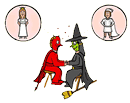 Devil & Witch Date Clipart