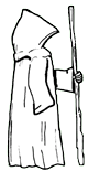 Monk Holding Staff Clipart