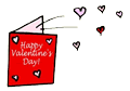Valentine's Card Flying Hearts Clipart