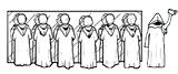 Group of Monks Clipart