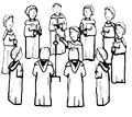 Monks in Circle Clipart