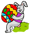Bunny Hugging Colorful Egg