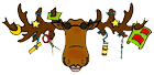 Moose with Scrapbook Material on Anters