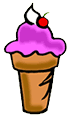 Ice Cream Cone with Cherry & Whipped Cream