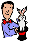 Magician Pulling Rabbit out of Hat Clipart