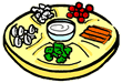 Platter of Vegetables with Small Tomatoes Clipart