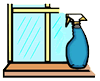 Window with Glass Cleaner Clip Art