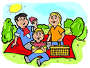 Family Eating Picnic Clipart