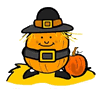 Pumpkin with Belt and Pilgrim Hat
