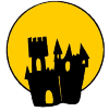 Haunted Castle in Full Moon Clipart