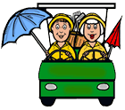 Golfers Wearing Rain Slickers