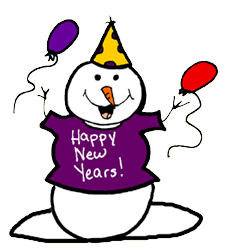 'Happy New Year' Snowman