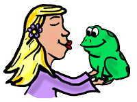 Girl About to Kiss Frog