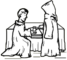 monk Kneeling with Book