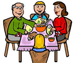 Family Eating a Table
