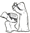 Monk Reading From Book Clipart