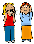 Girl Speaking Loudly Clipart