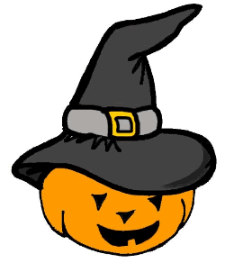 Pumpkin Wearing Witch Hat