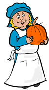 Pilgrim Holding Pumpkin Clipart