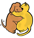 Cat & Dog Hugging