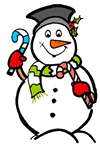Snowman Holding Candy Cane