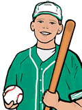 Boy Holding Baseball & Bat