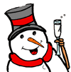 Snowman Holding Champagne