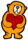 Stuffed Bear Holding Heart Clipart