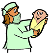 Obstetrician Holding Baby Clipart