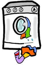 Washing Machine with Wet Clothes