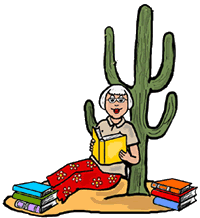 Reading in Desert Clipart