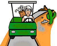 Lady Golfer in Cart