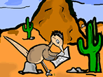 Roadrunner Reading in Desert Clipart